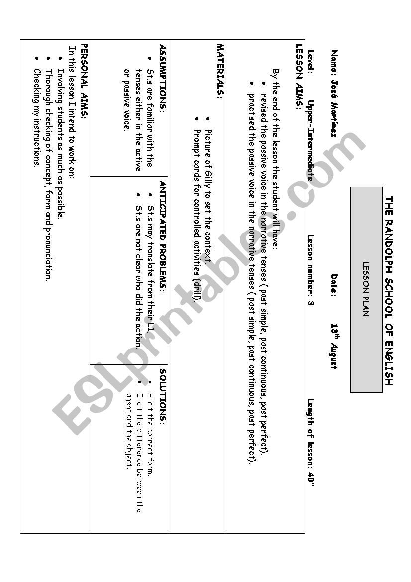 lesson plan  worksheet