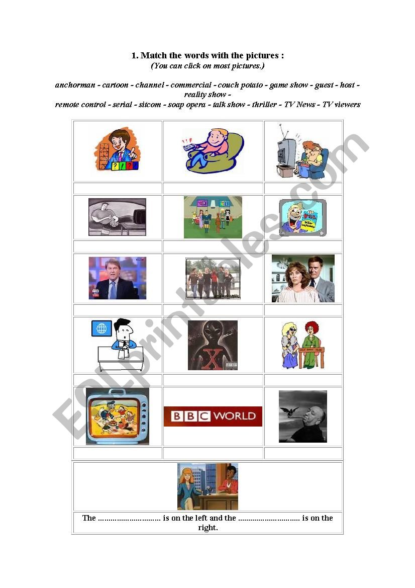 TV and Media Vocabulary worksheet