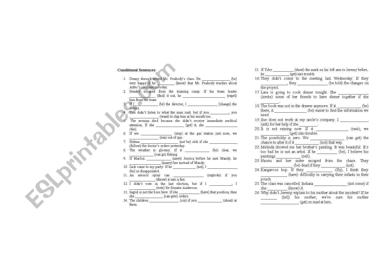 Conditional type 1,2,3 exercise