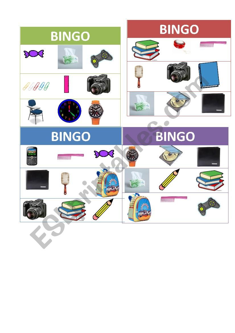 bingo for kids worksheet