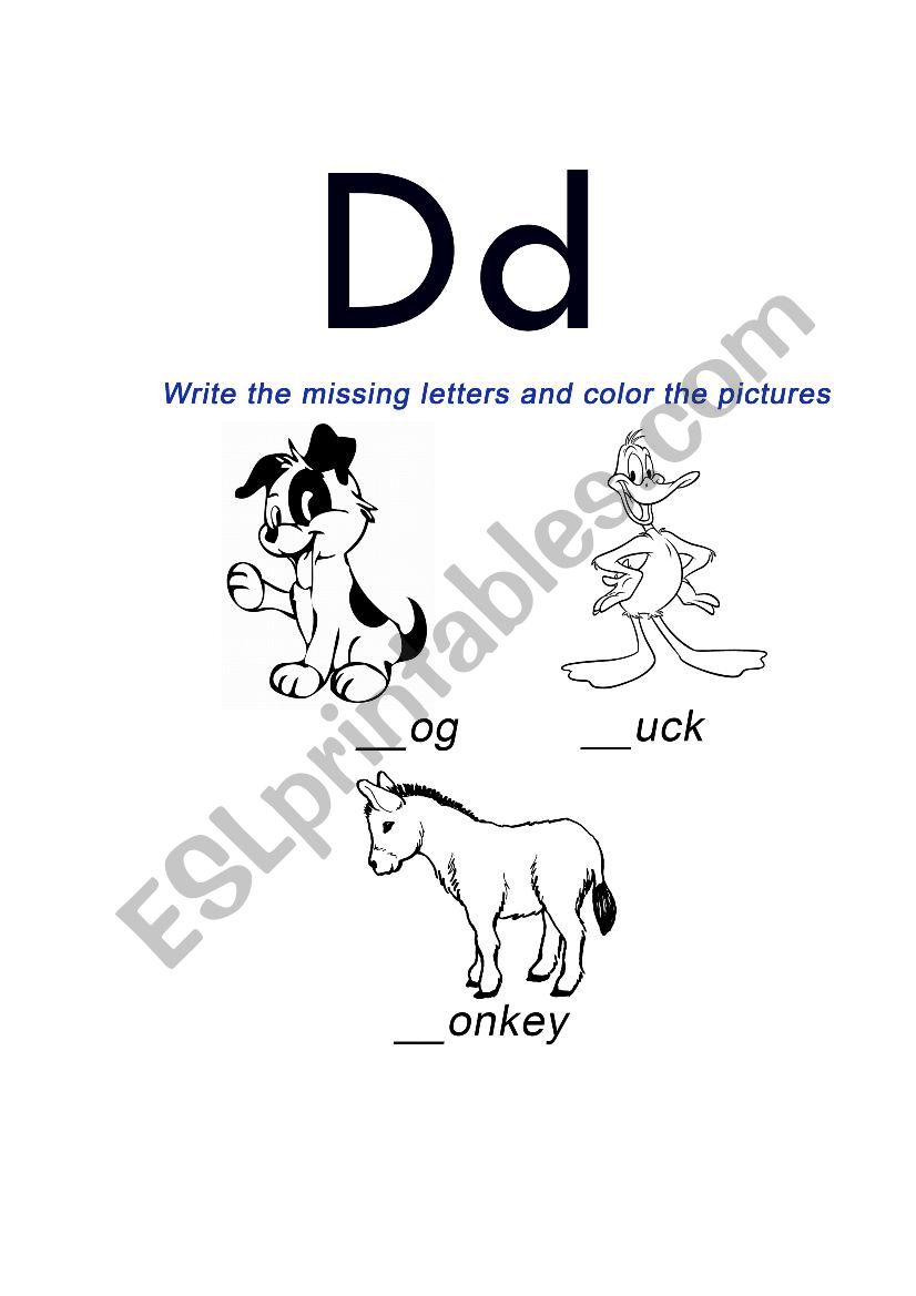 Letter D worksheet