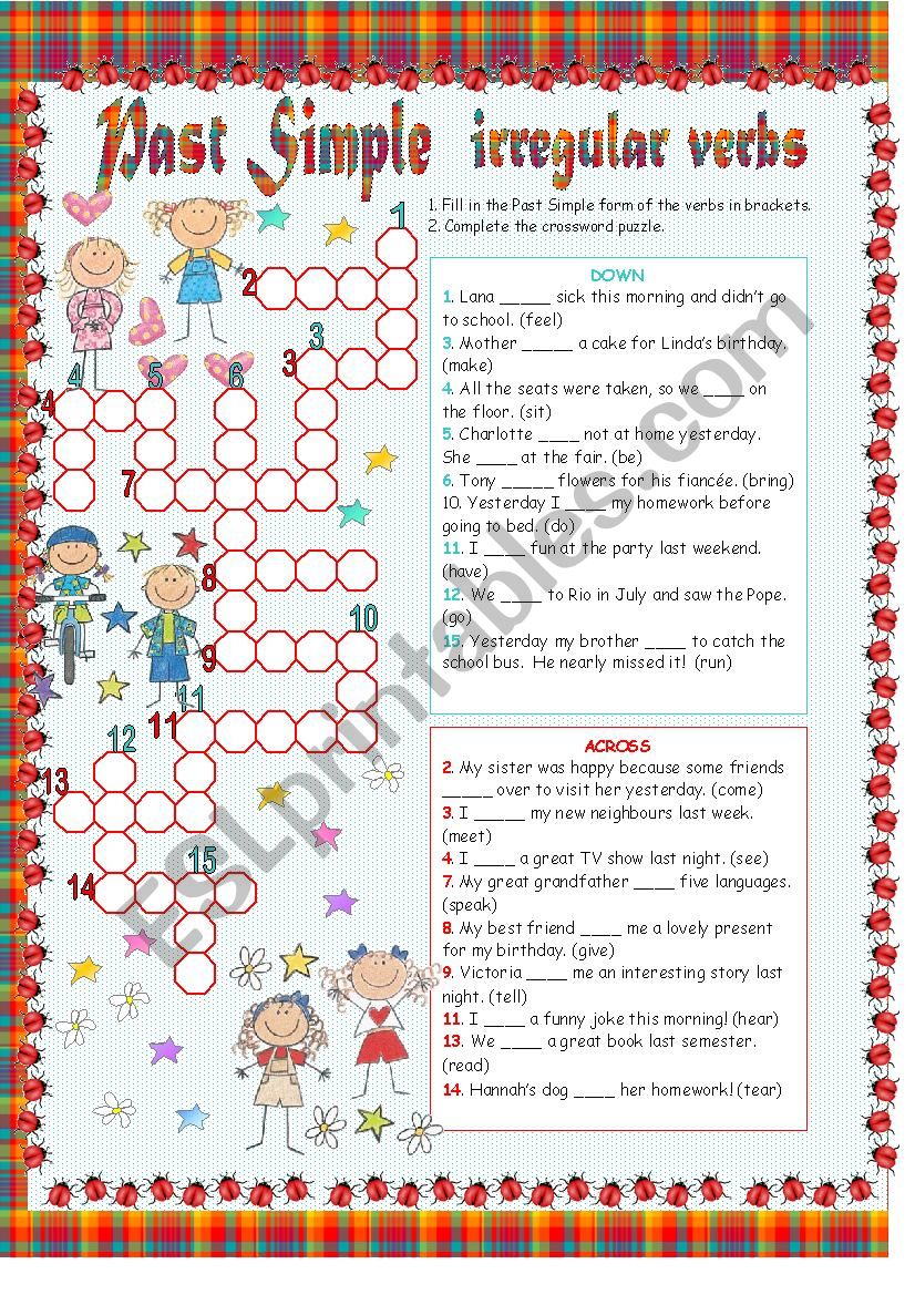 Irregular Verbs - Past Simple - Crosswords