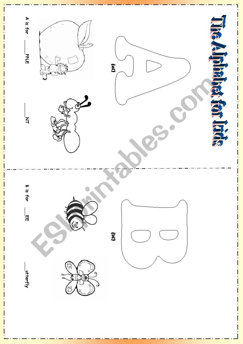 Children alphabet first part worksheet