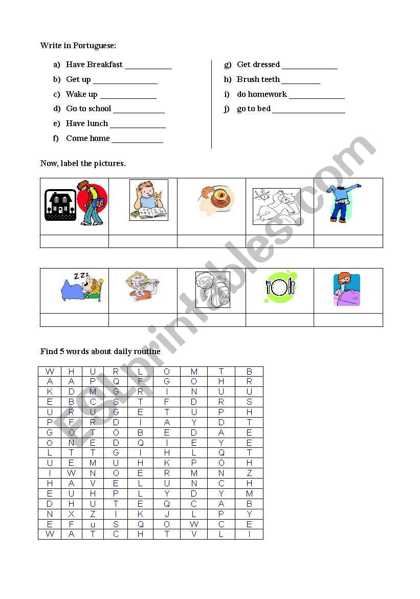 Vocabulary test (Daily Routine) Part 2