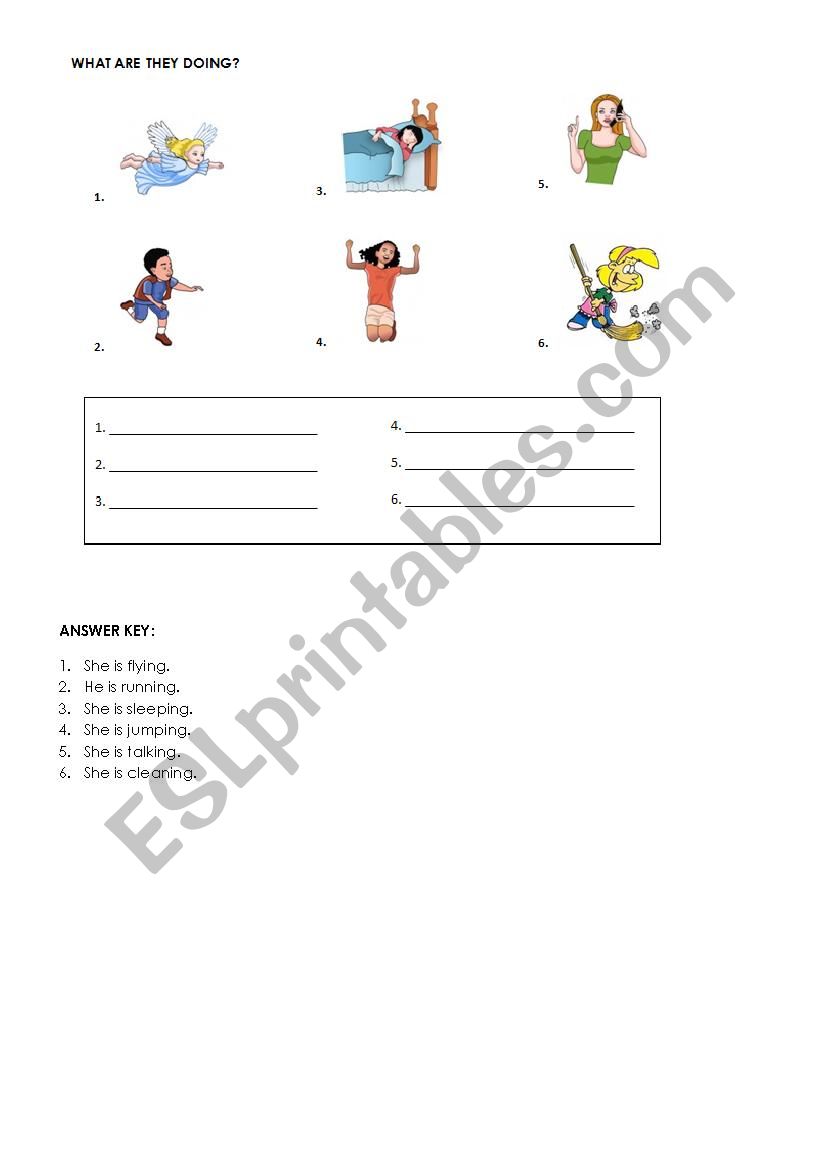 Present Continuous for kids. worksheet