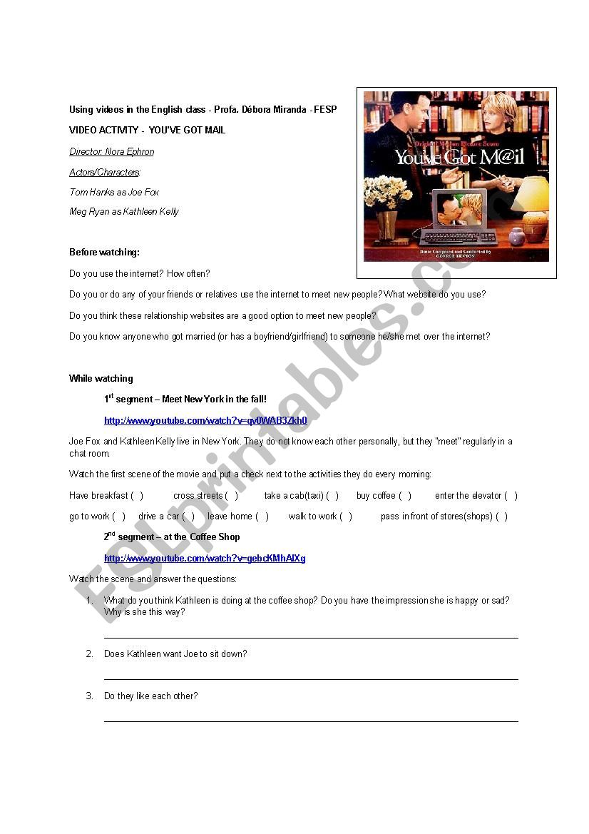Youve got mail - video activity