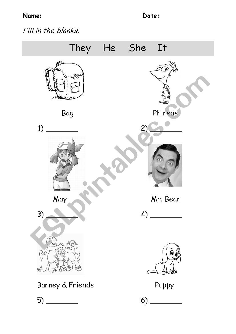 Personal Pronouns worksheet