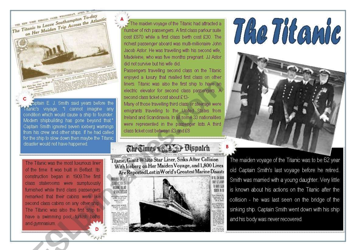 The Titanic worksheet