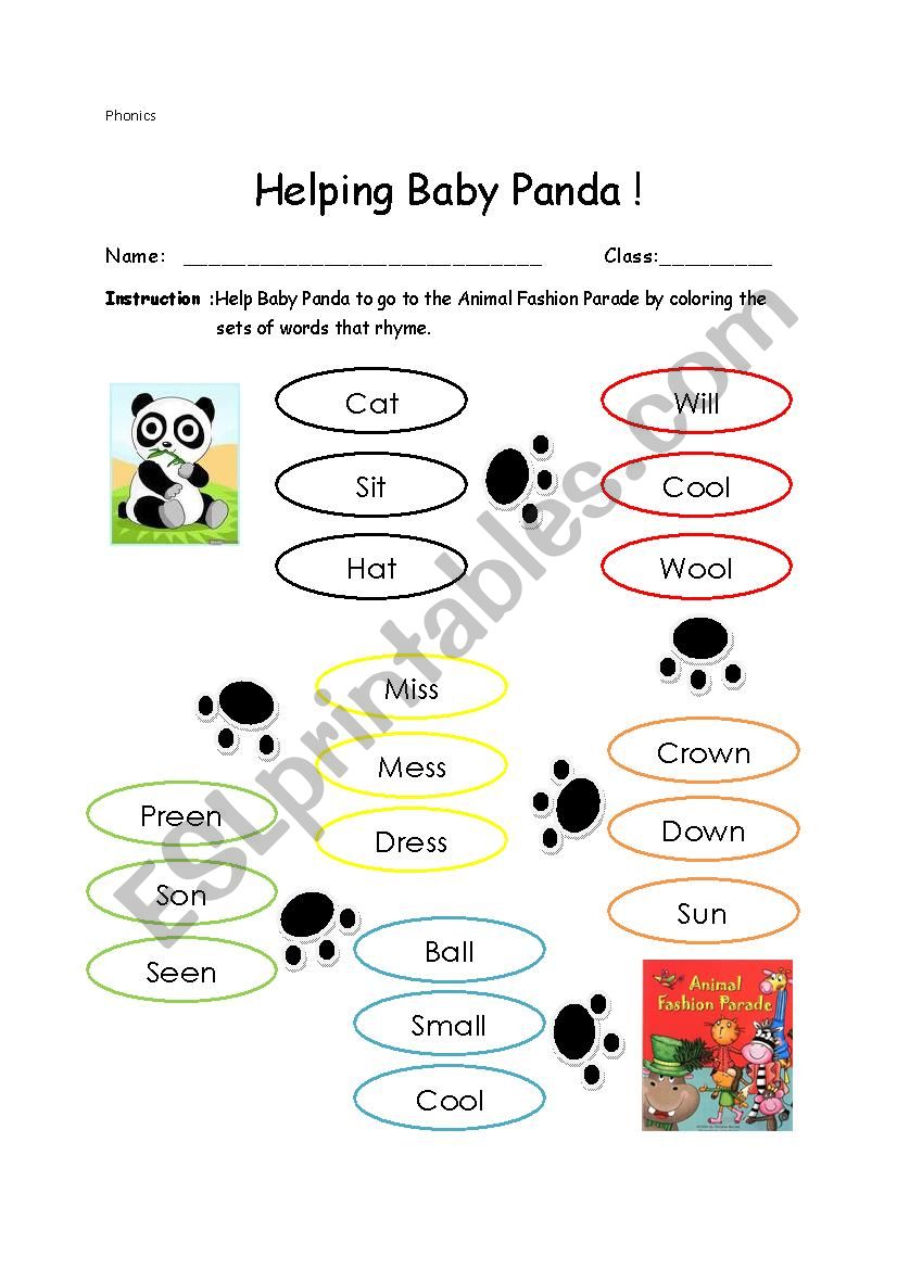 Helping Baby Panda! worksheet