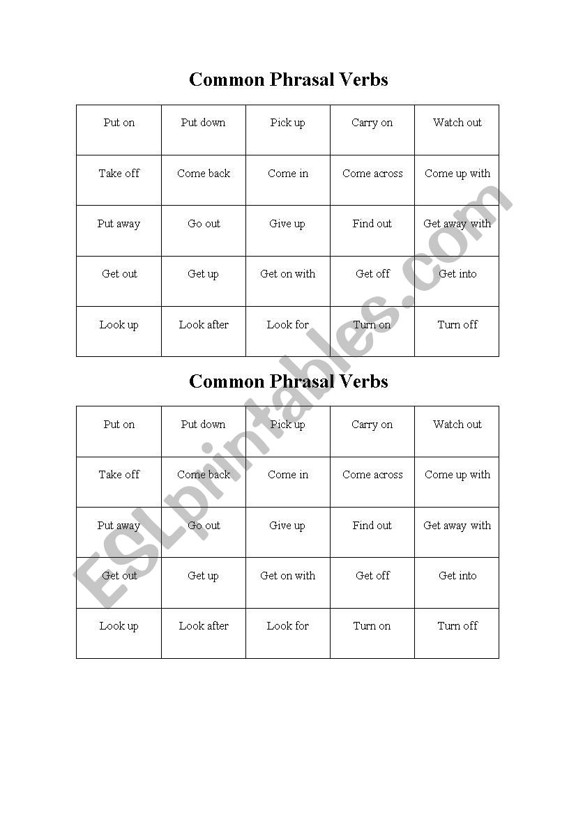 Phrasal Verbs worksheet