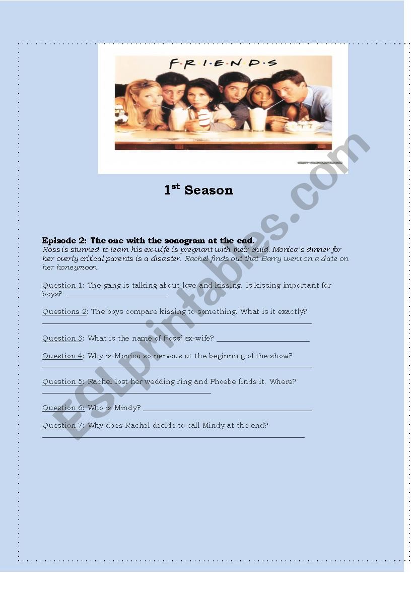 Friends Questions  worksheet