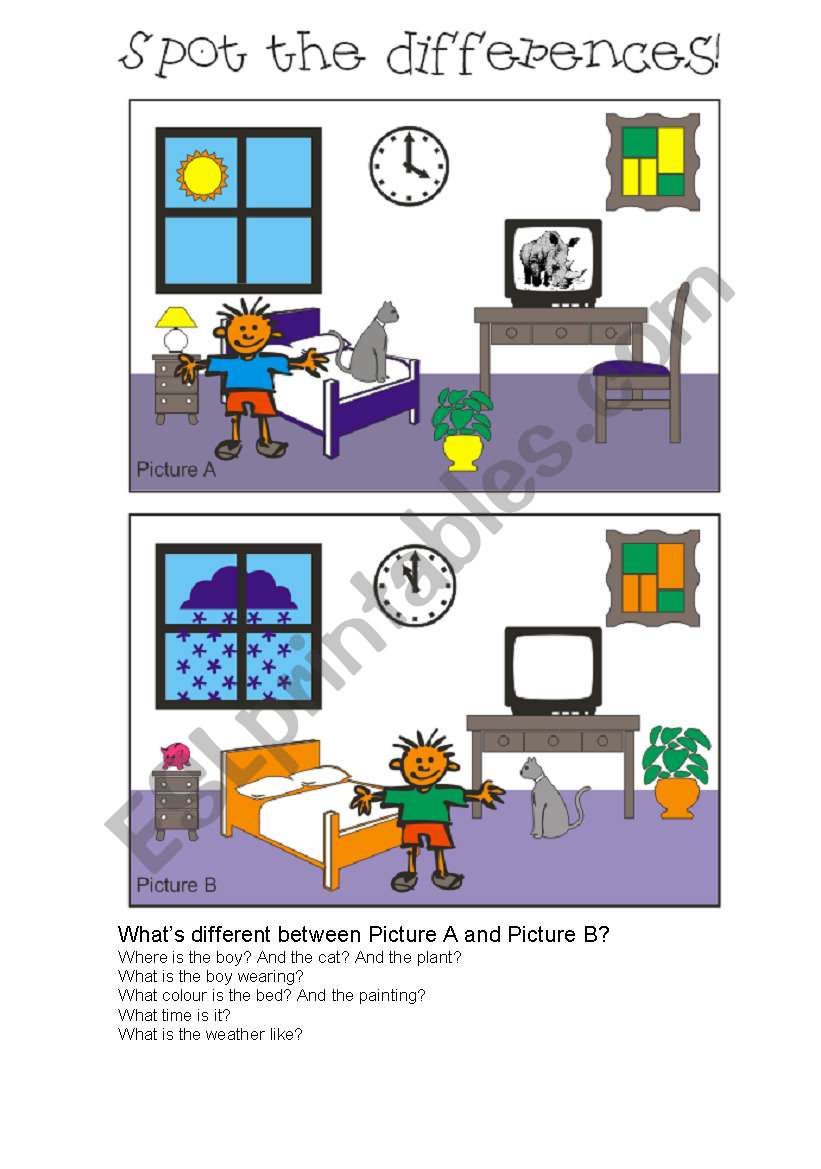 Spot the differences 6 worksheet