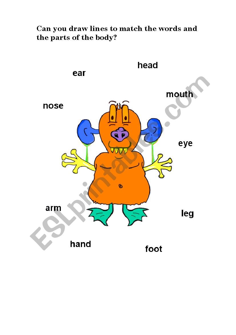 Body parts worksheet