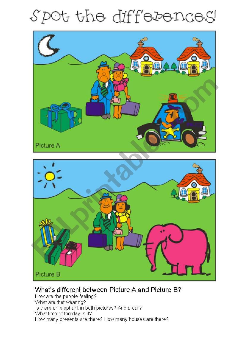 Spot the differences 8 worksheet