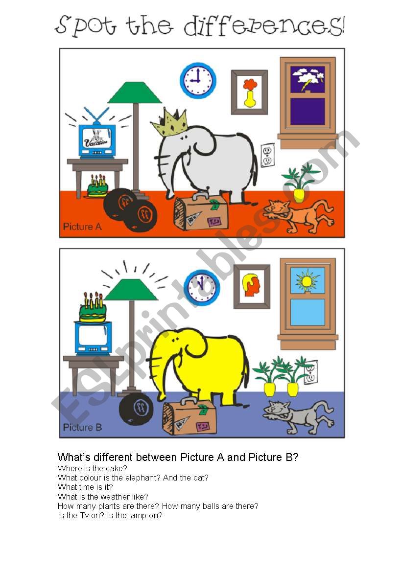 Spot the differences 9 worksheet