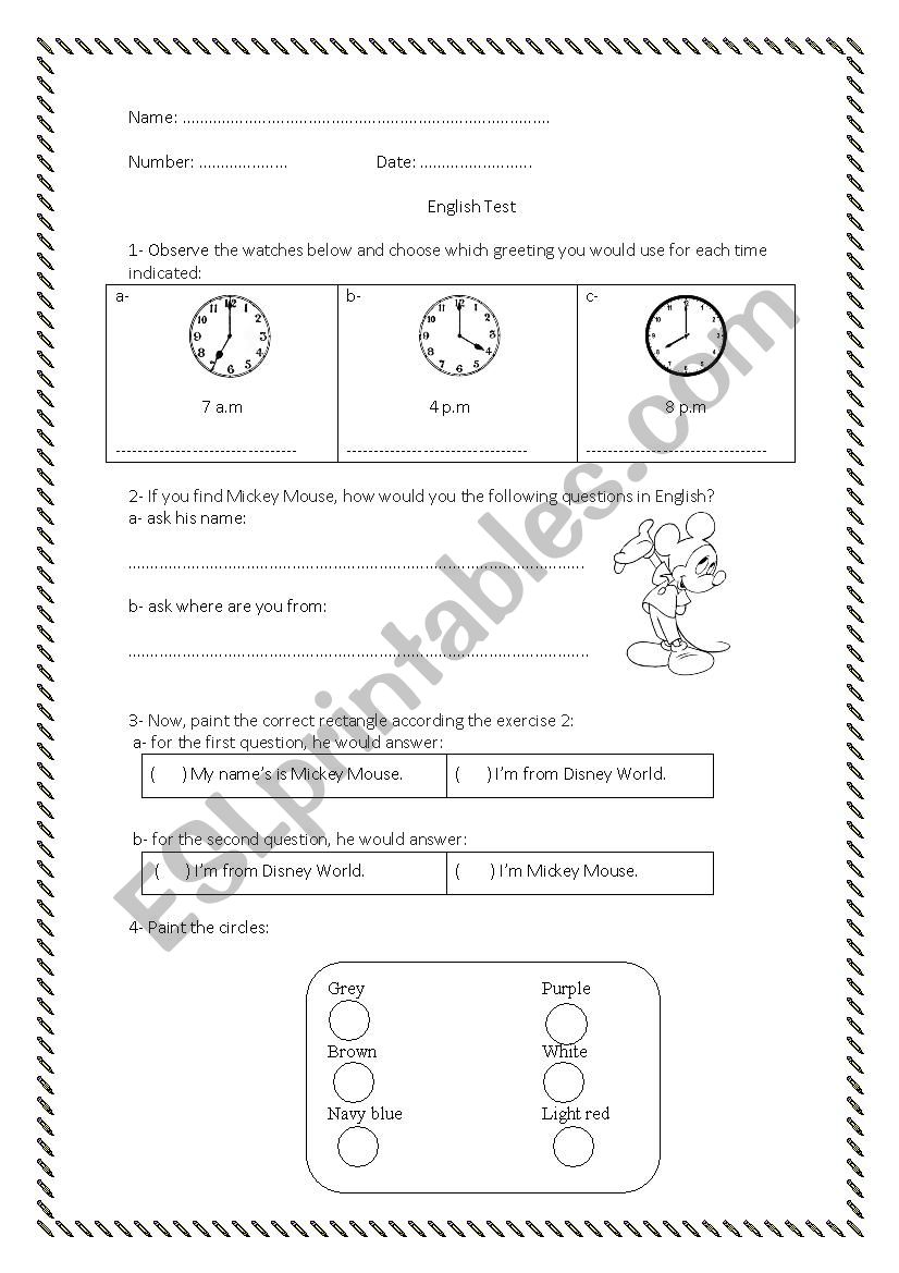 Test worksheet