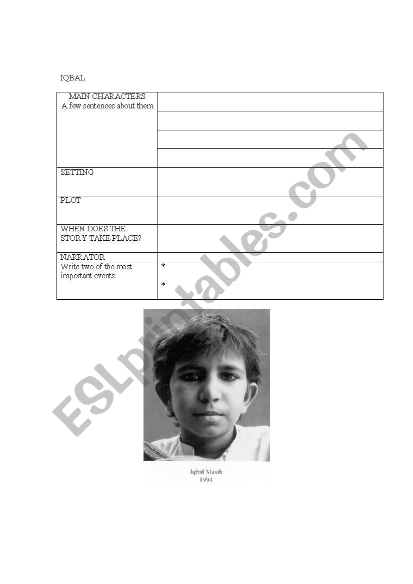 IQBAL worksheet