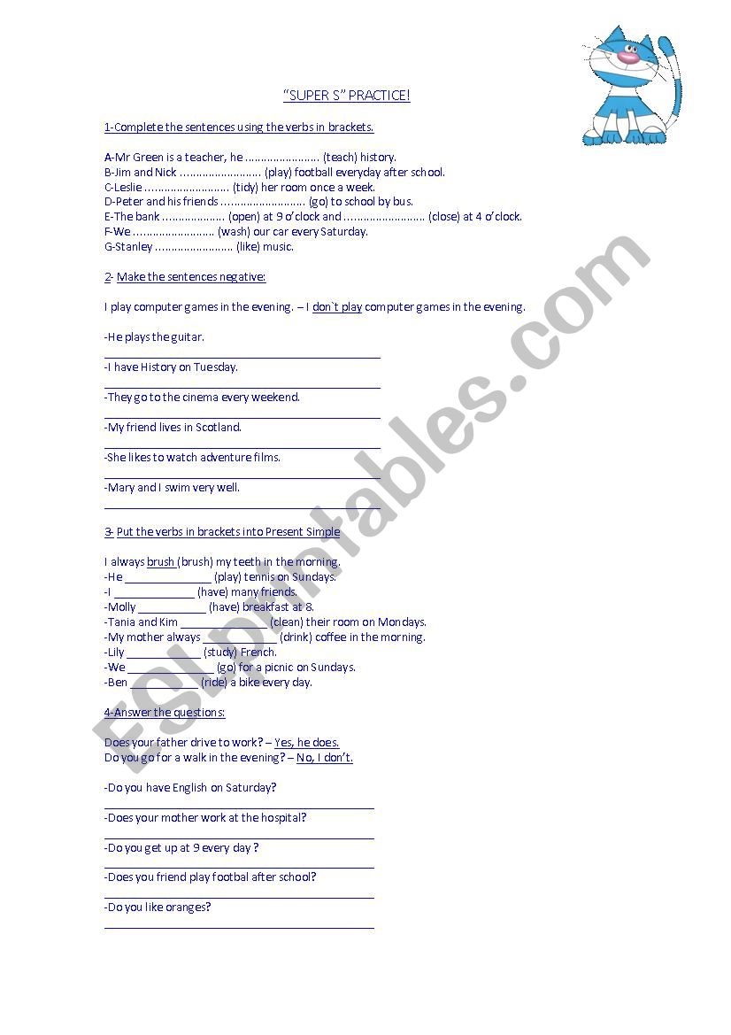 Simple Present Practice worksheet