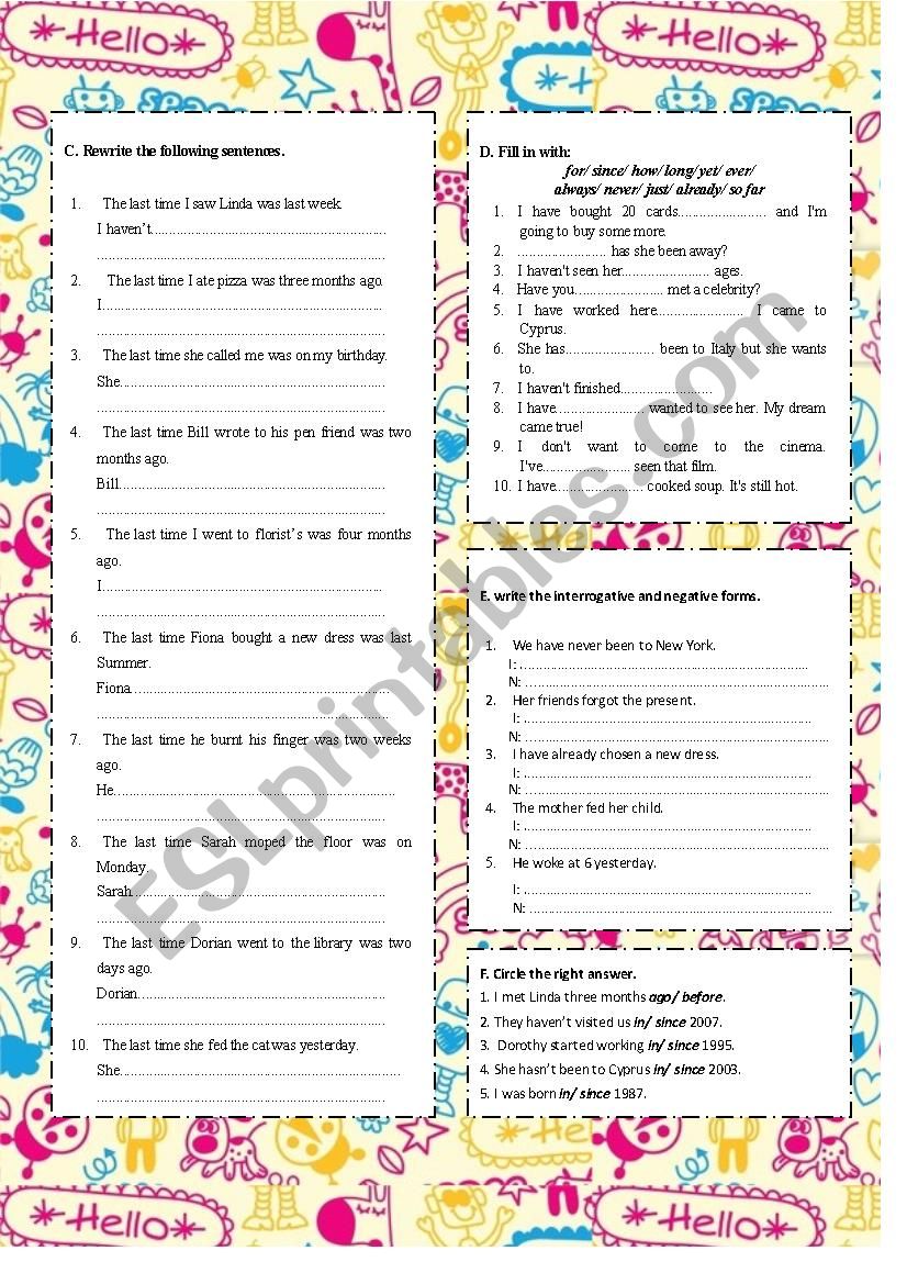 Past simple versus Present perfect simple