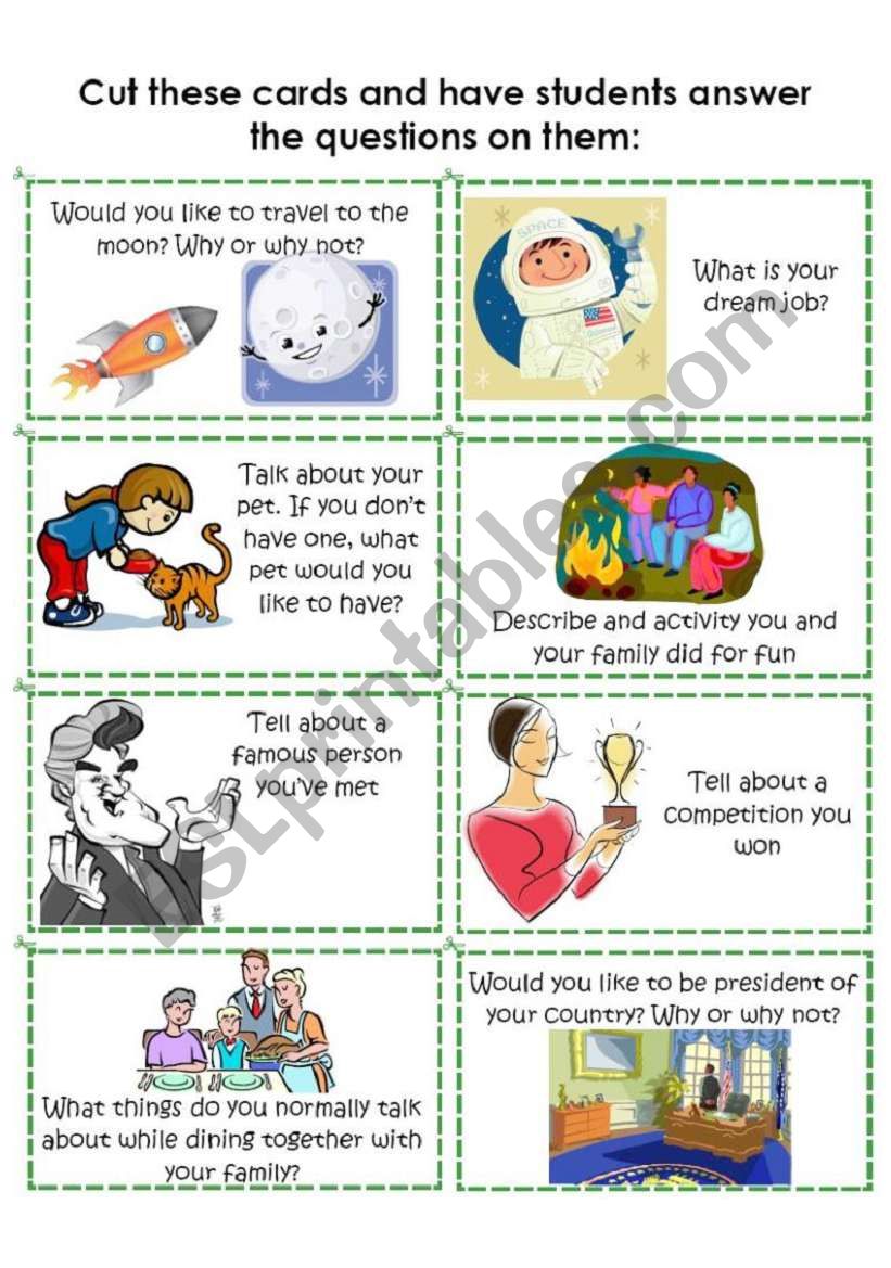 Conversation Cards 5 of 8 worksheet