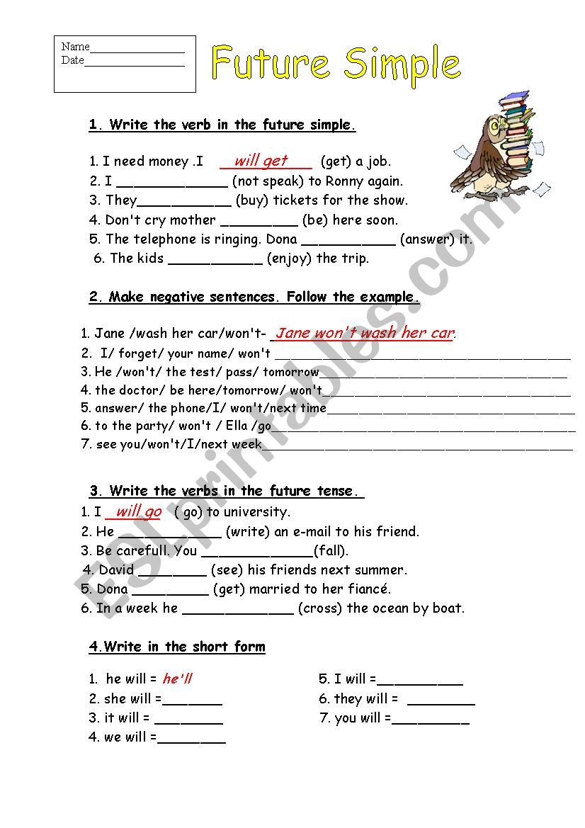 Future Simple worksheet