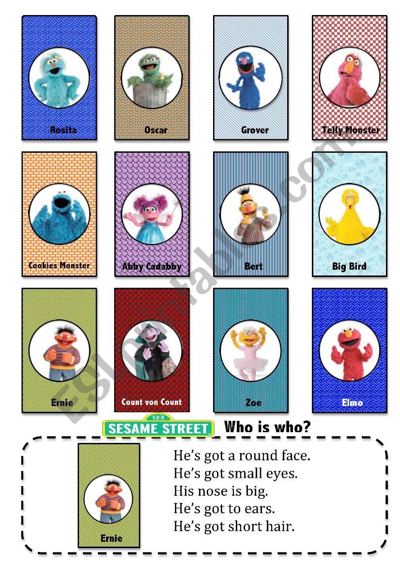 who is who (Sesame Street) worksheet