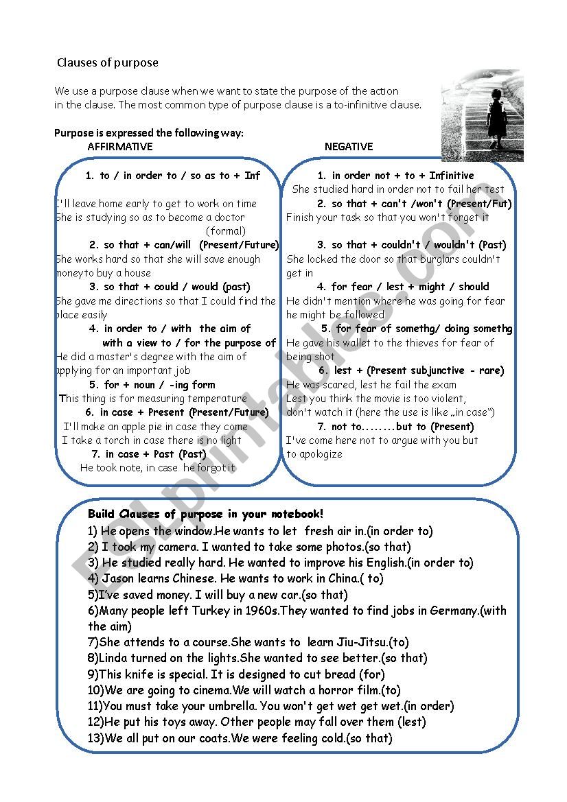 Introduction to Clauses of Purpose