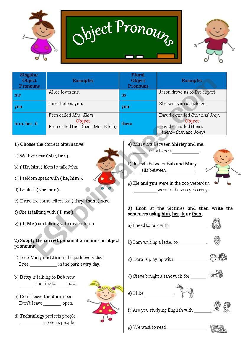 Object Pronouns worksheet