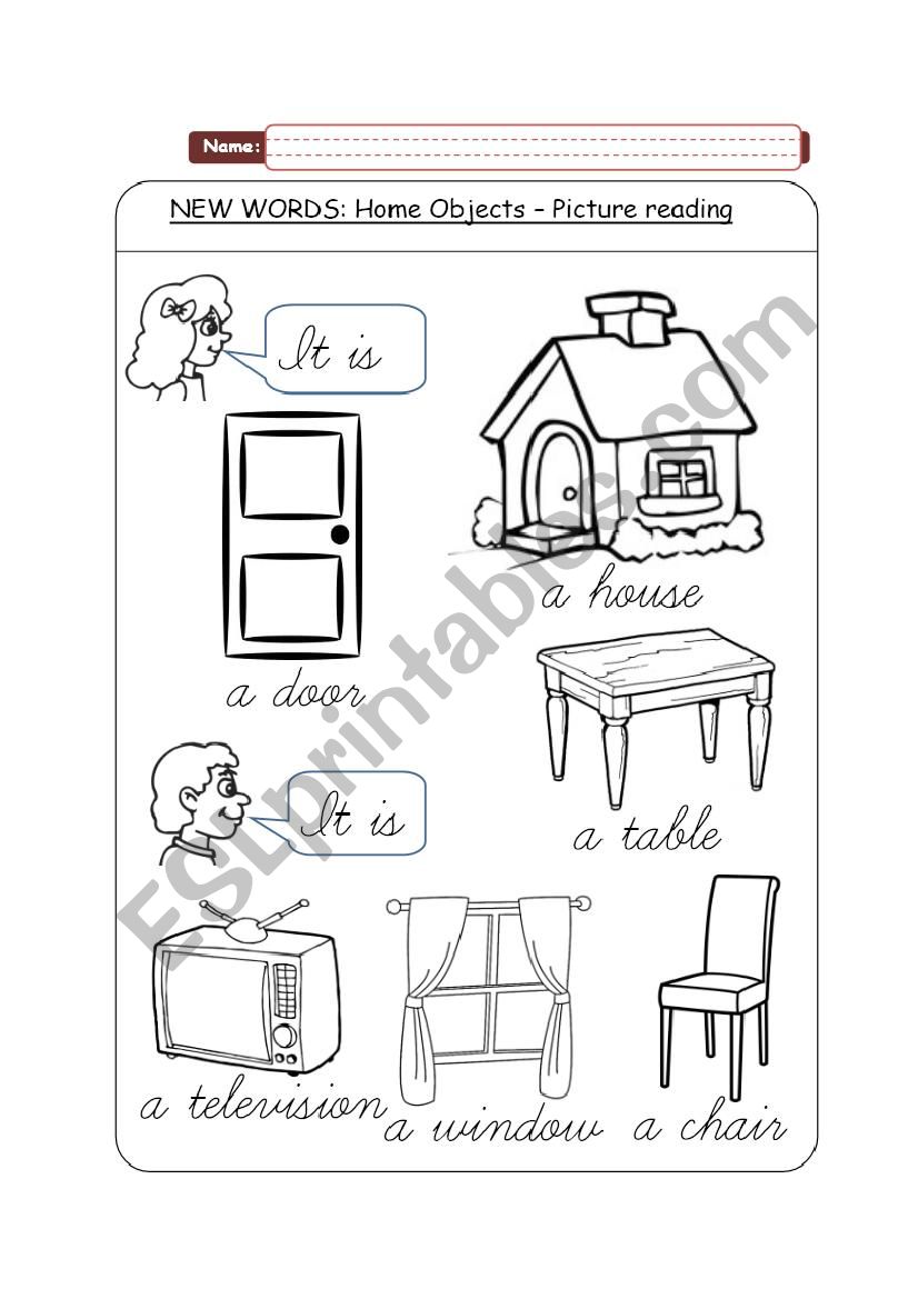 Home Objects - Picture Reading