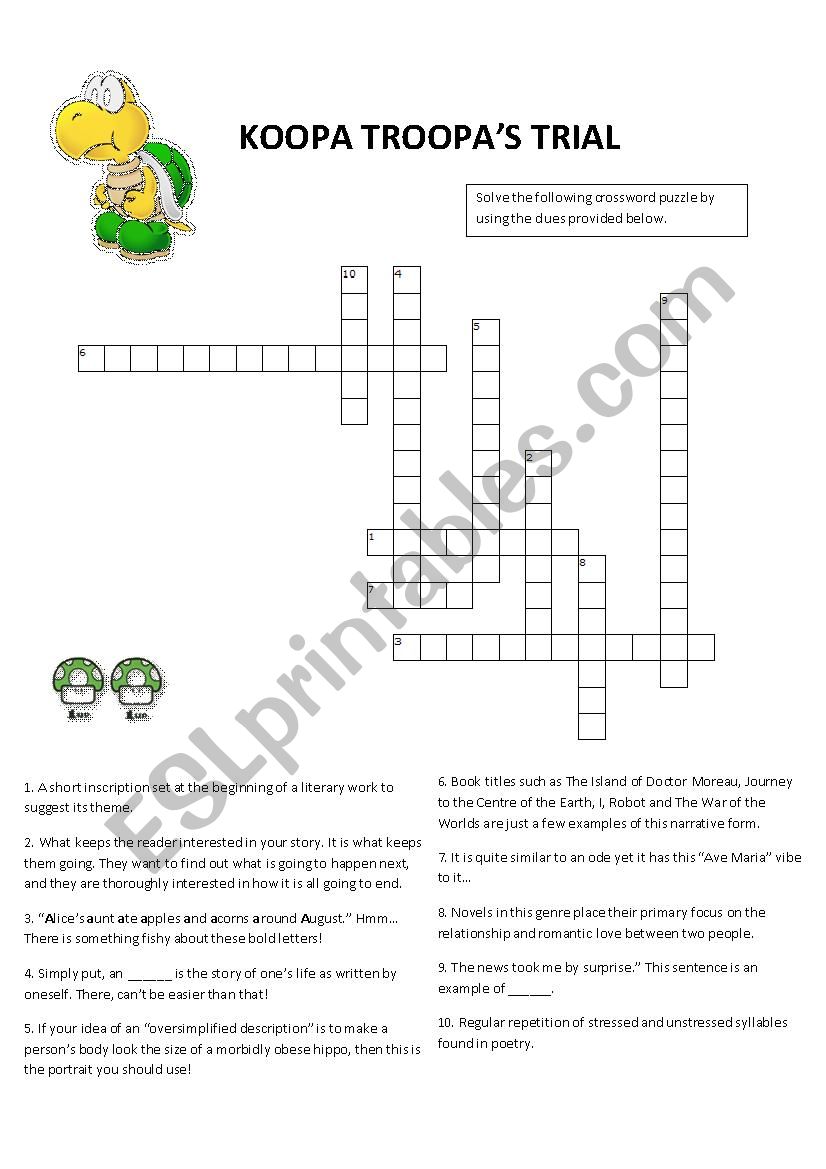 Koopa TroopaÂ´s Trial worksheet