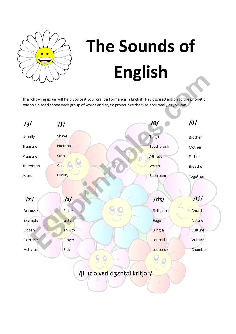 The Sounds of English worksheet