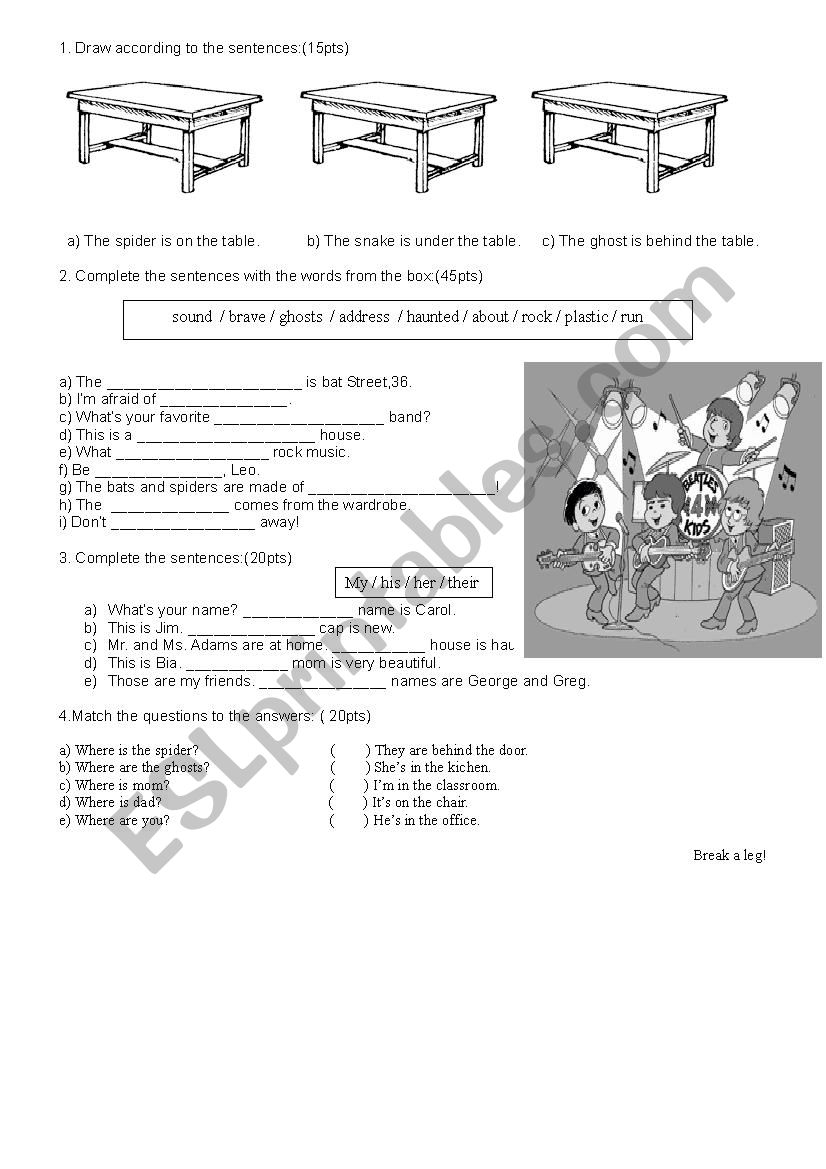 PREPOSITIONS worksheet