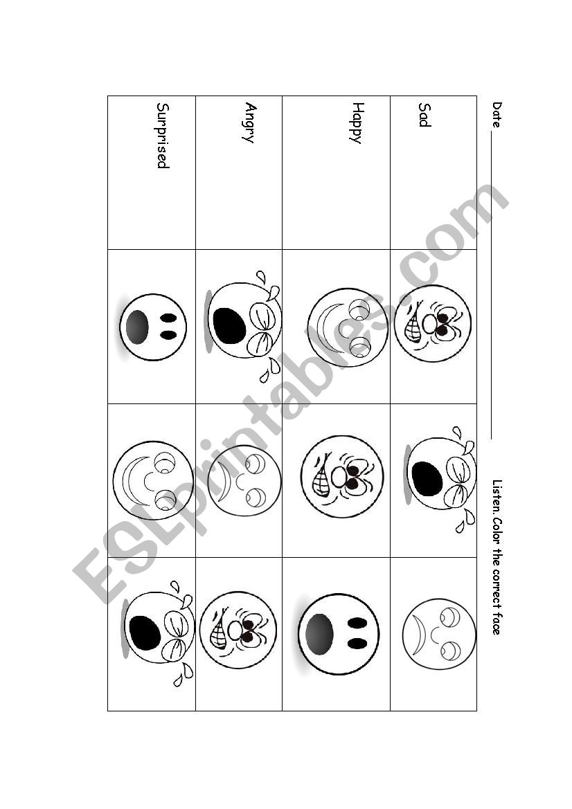 Feelings worksheet