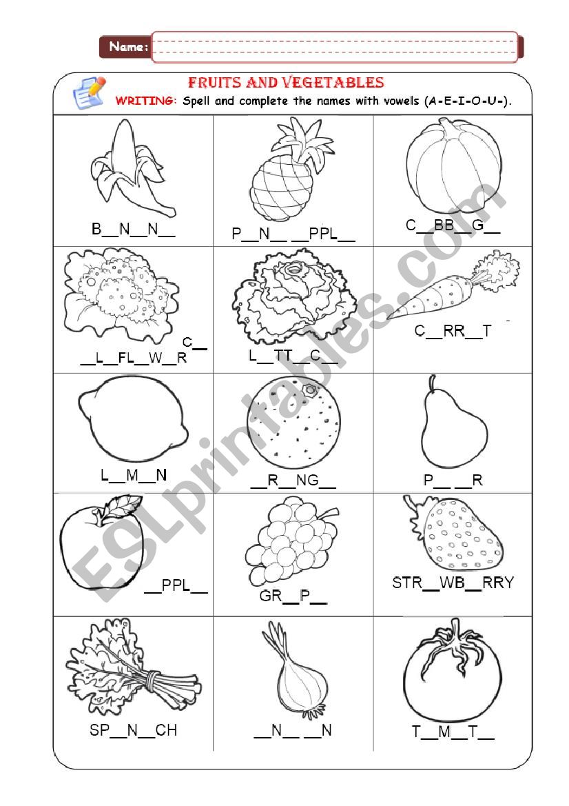 Fruits and vegetables -Part 01