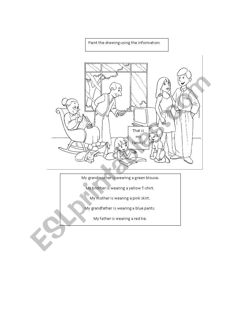 FAMILY AND COLORS worksheet