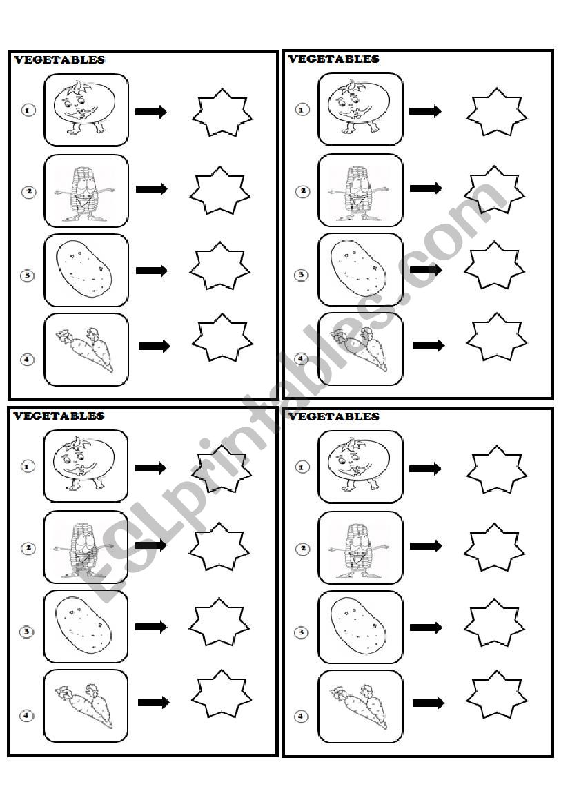 vegetables worksheet