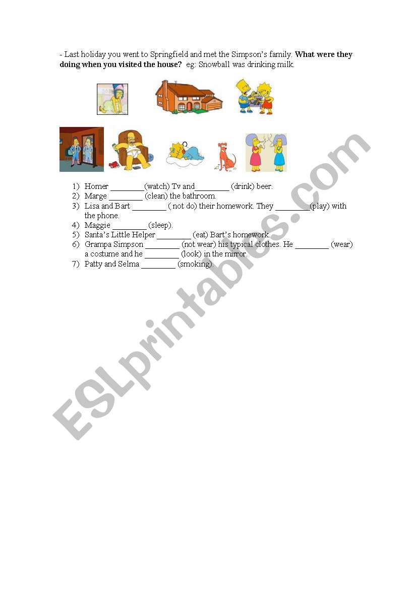 the simpsons/flashcard worksheet