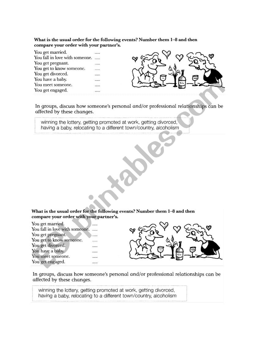 Family and Relationships worksheet