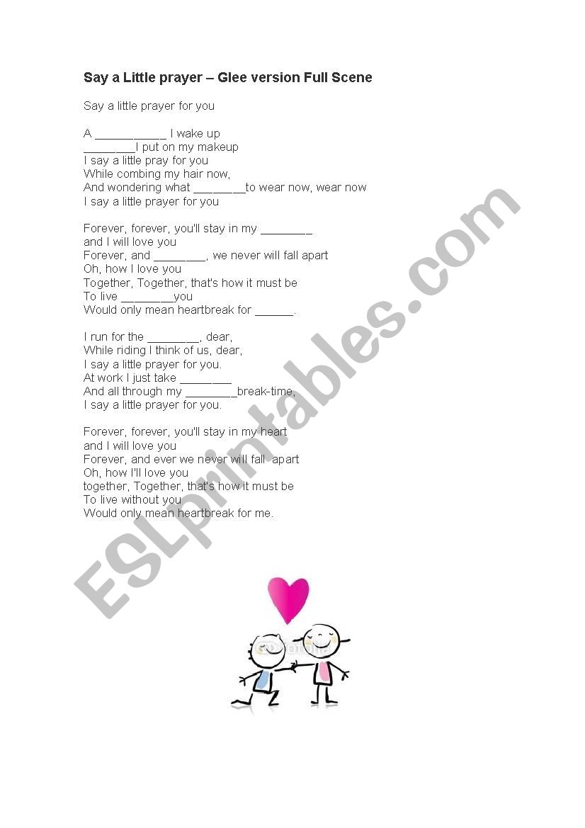 Song: Say a little prayer (GLEE version)