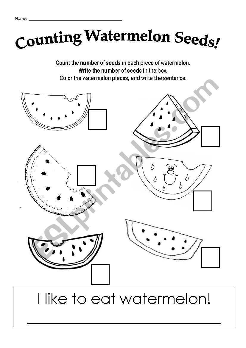 Counting Watermelon Seeds worksheet