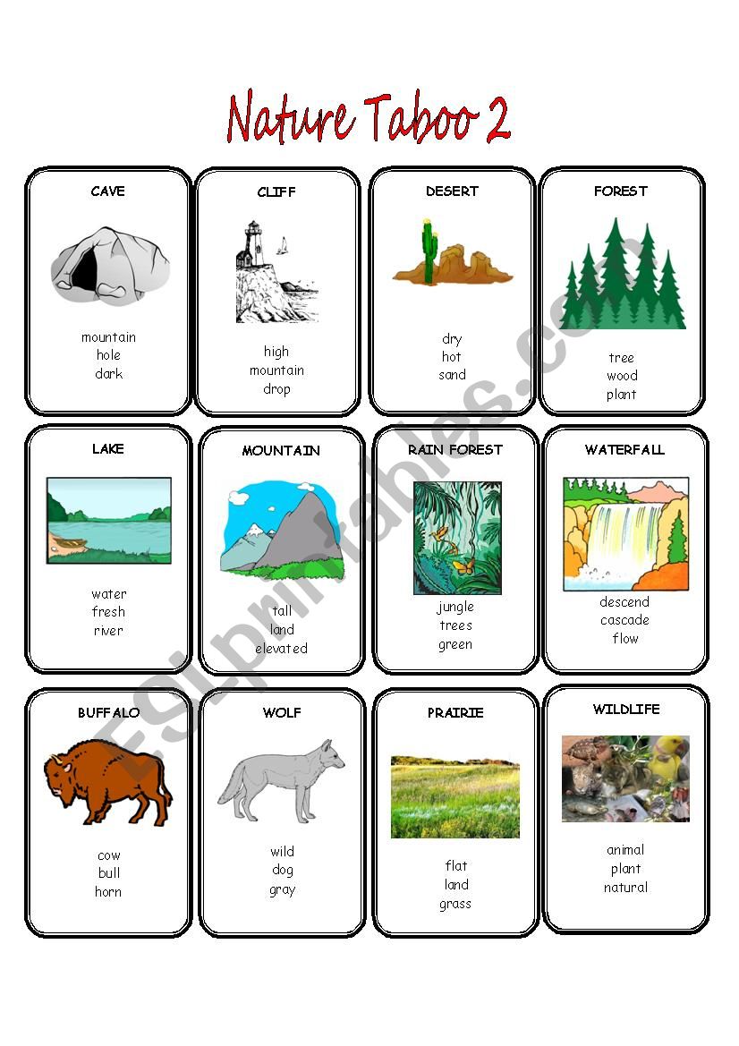 Nature Taboo 2/2 worksheet