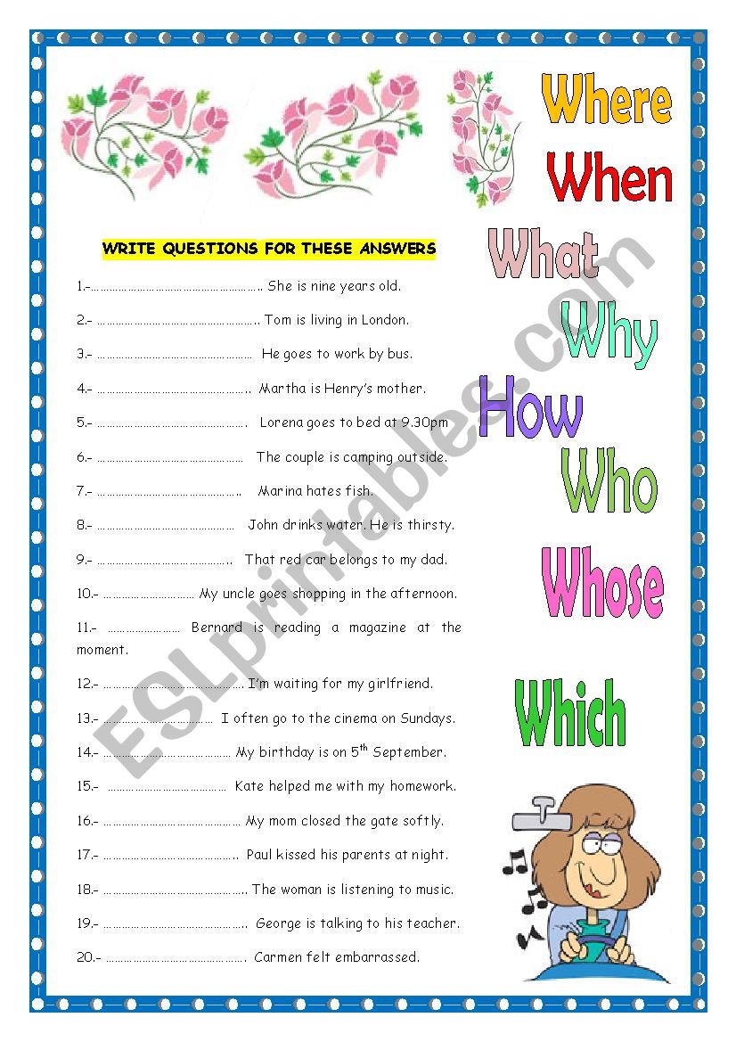 Printable Questions For Kids