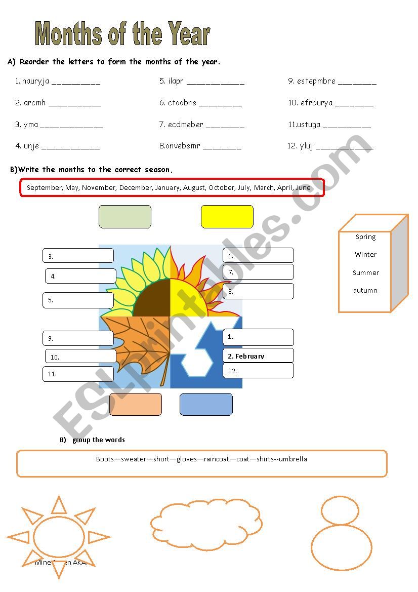 Worksheet-seasons worksheet