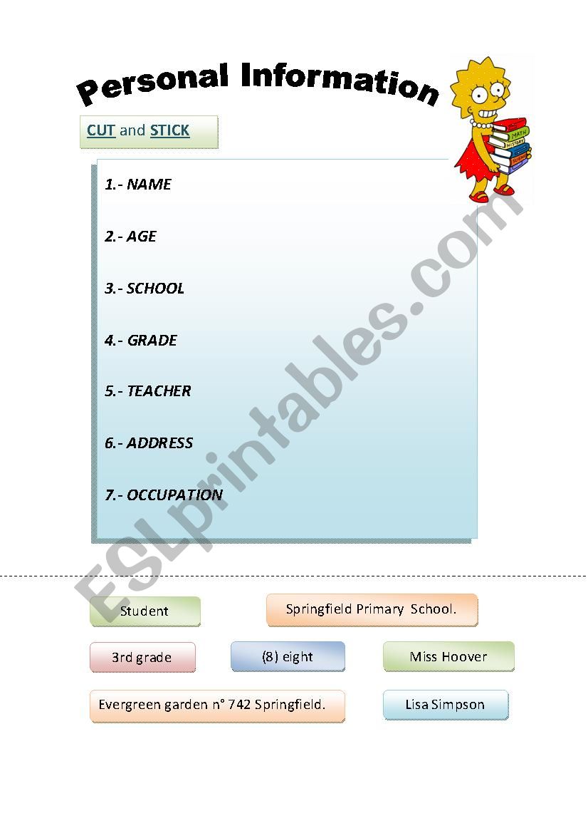 PERSONAL INFORMATION LISA SIMPSON