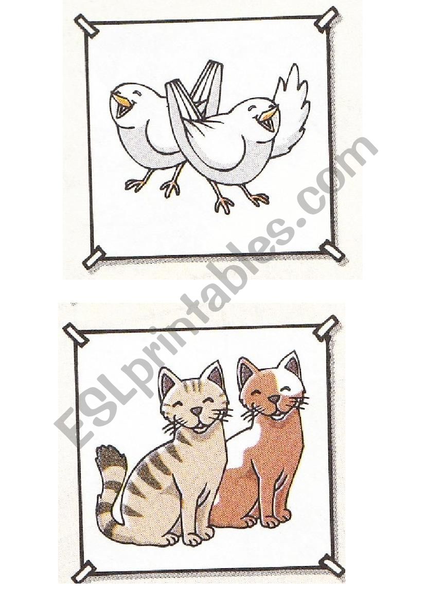 Animals cards worksheet