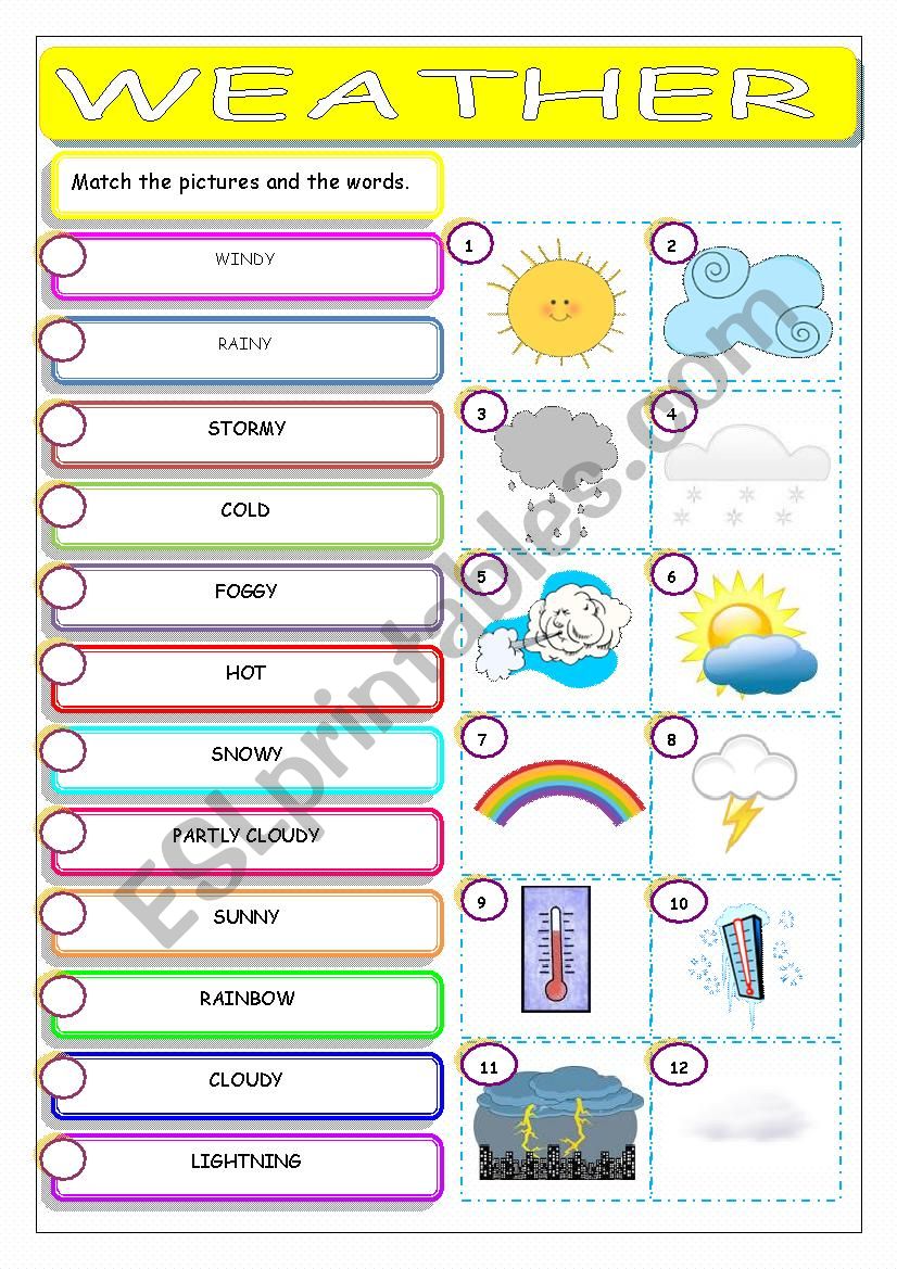 Weather worksheet