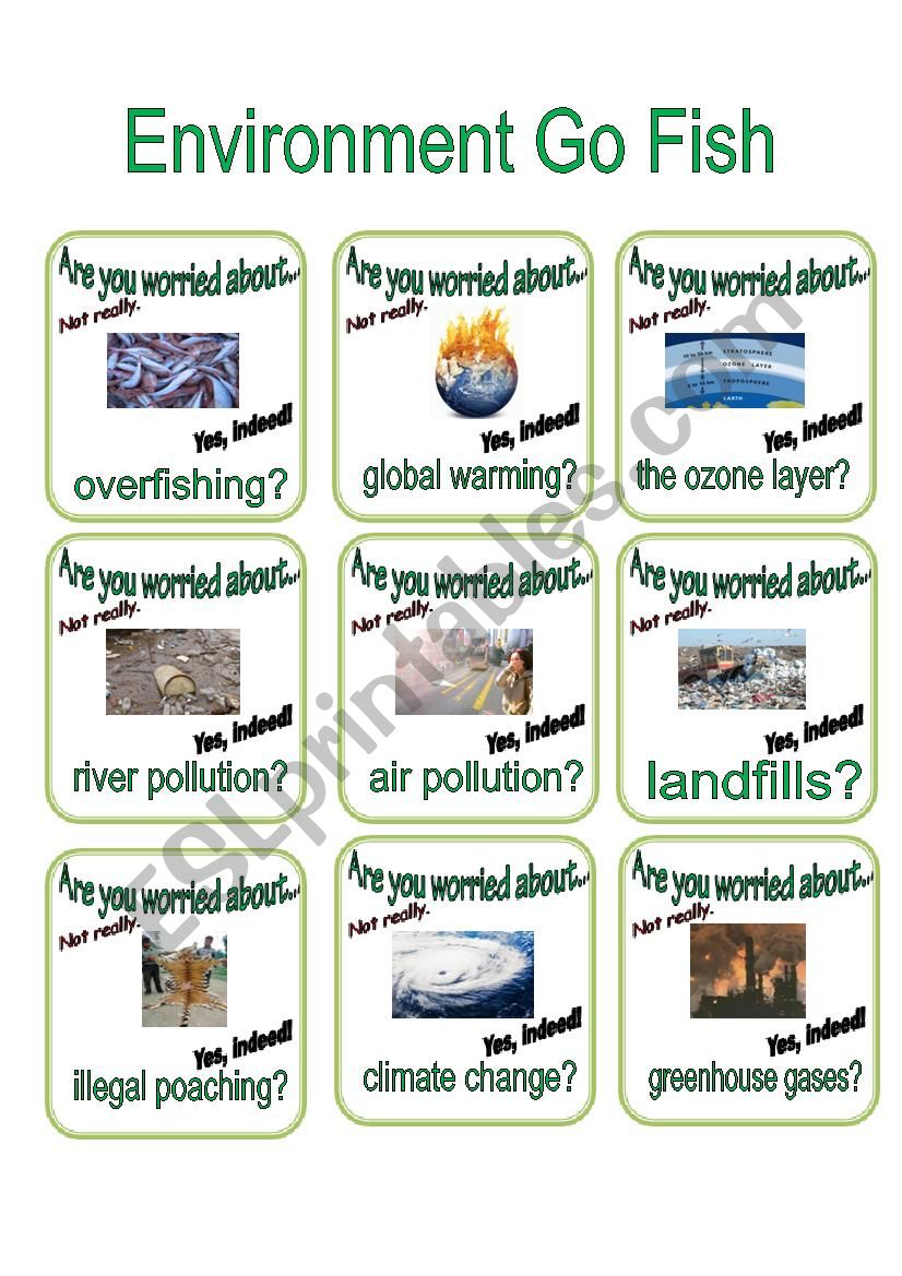 Environment Go Fish worksheet