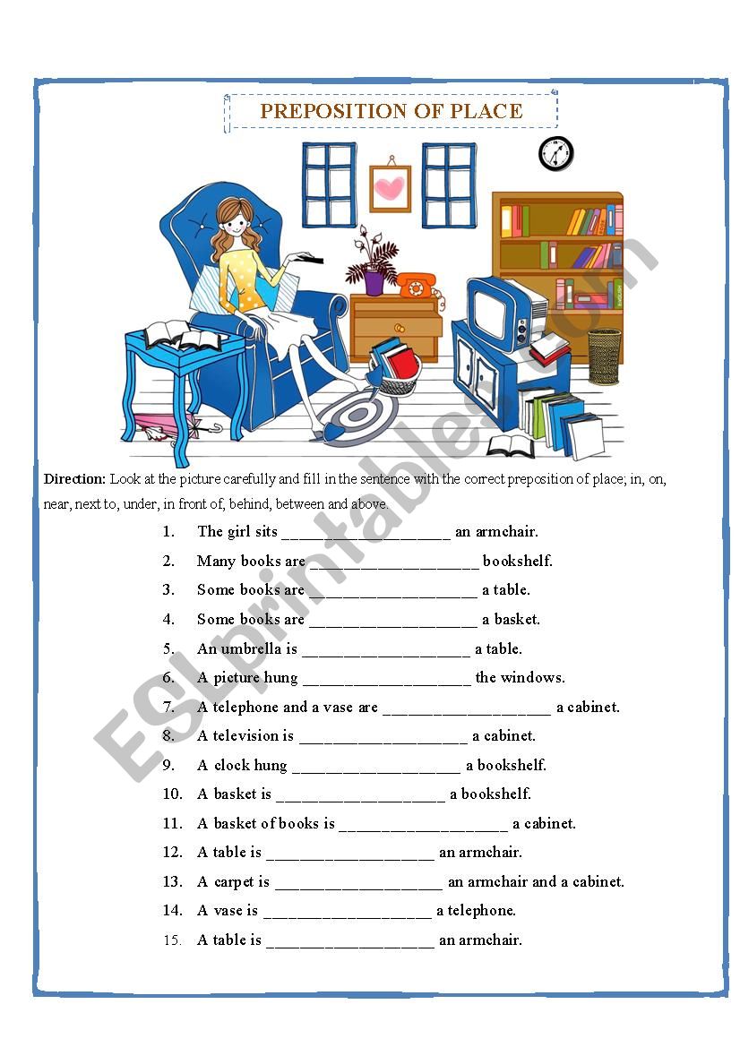 Preposition of place - Worksheet
