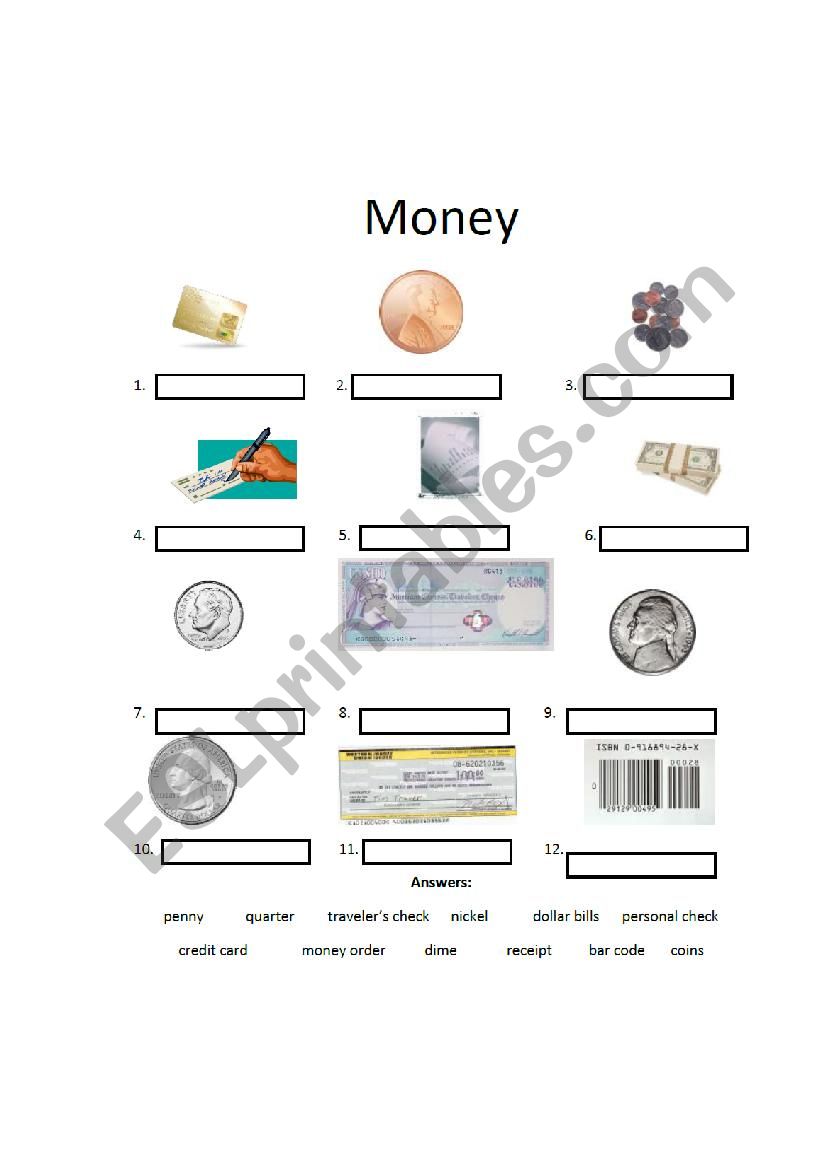 Money Worksheet worksheet