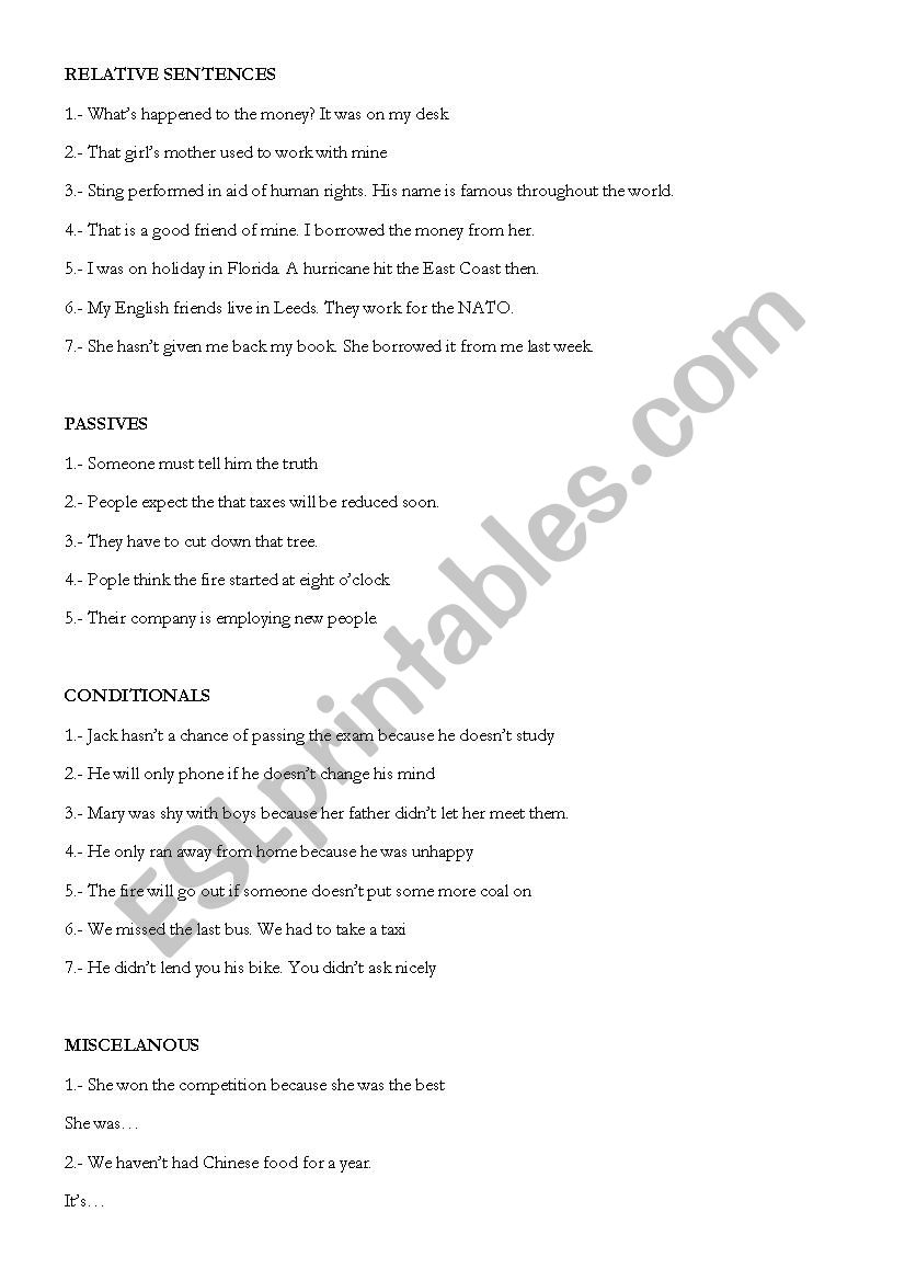 baccalaureate review worksheet